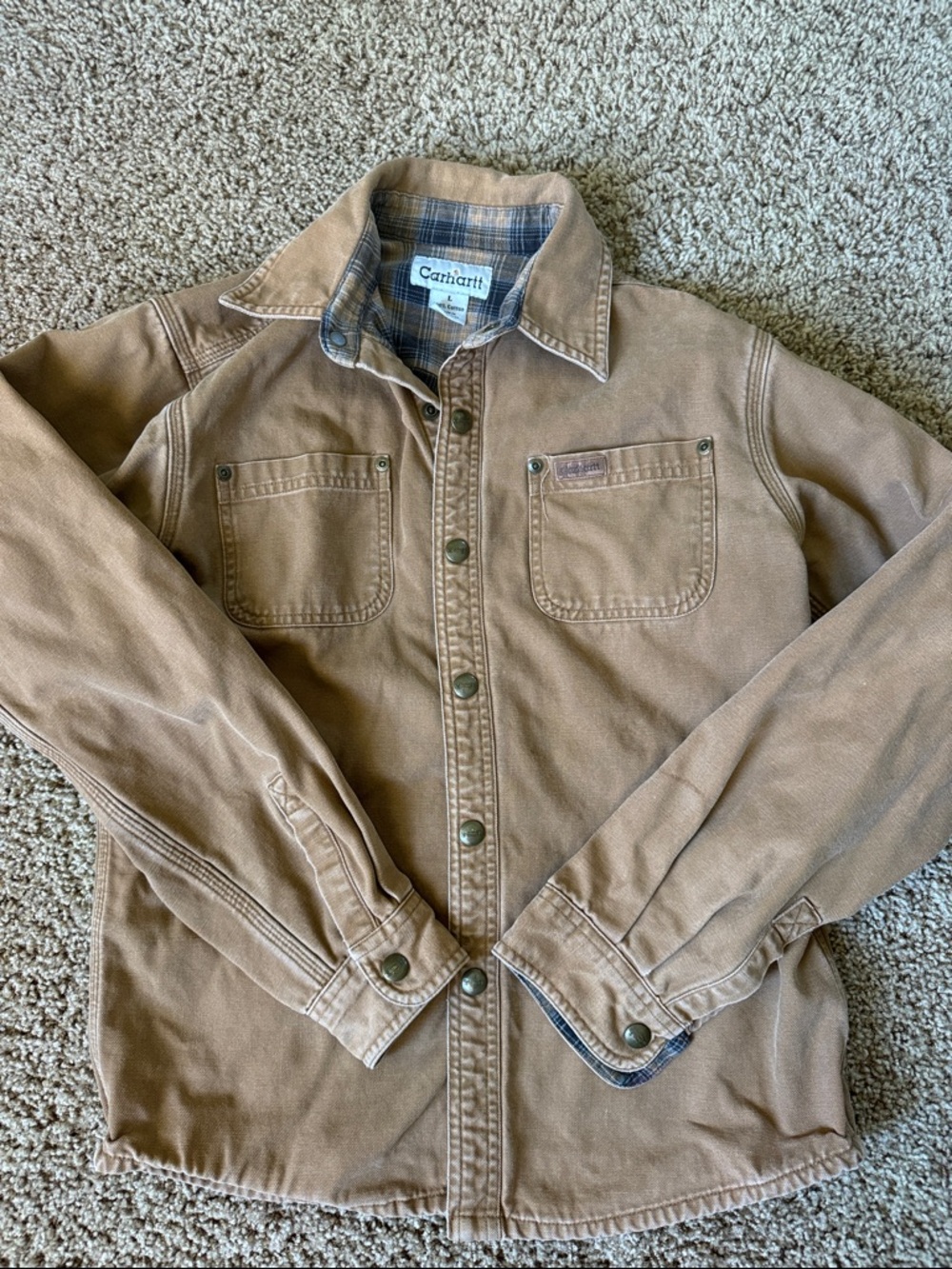 Carhartt Tan Brown Duck Canvas Field Jacket